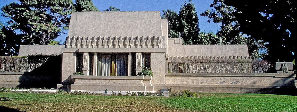 The Barnsdall House. also known as the Hollyhock House (now the Barnsdall Art Park)